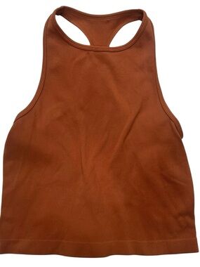 Free People Movement Rust Ribbed Crop Tank Racerback Stretch Active Top M